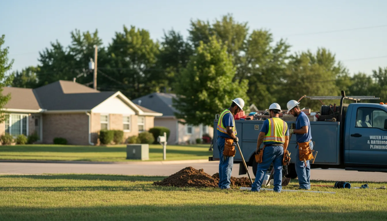 Residential water line and bathroom plumbing service in Luray, KS